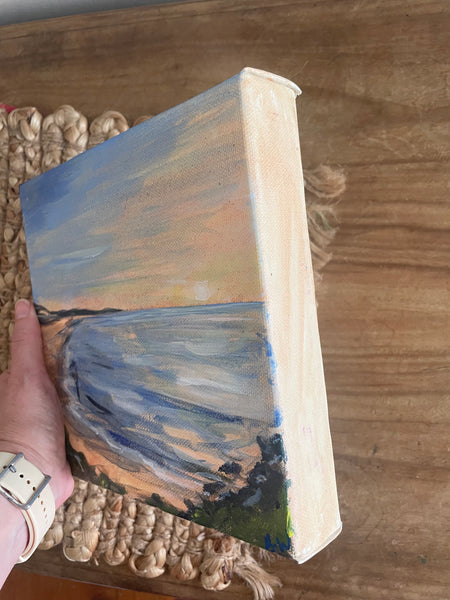 Australian sunset beach 'glow' acrylic painting