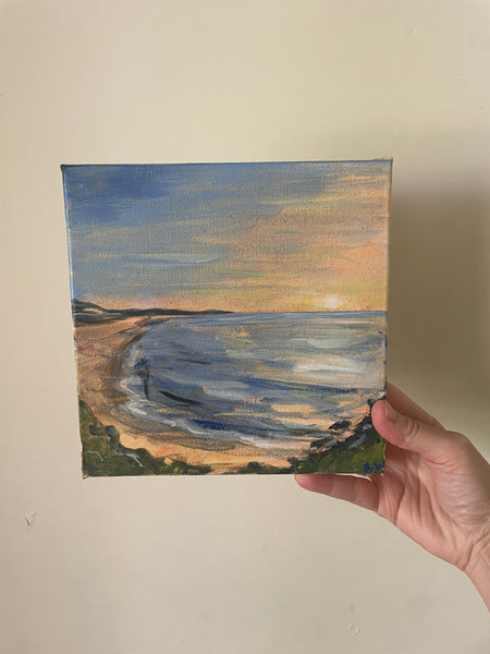 Australian sunset beach 'glow' acrylic painting