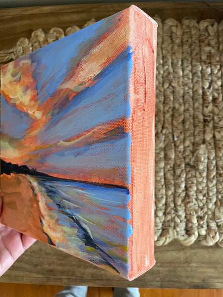 Australian sunset beach 'rich' acrylic painting
