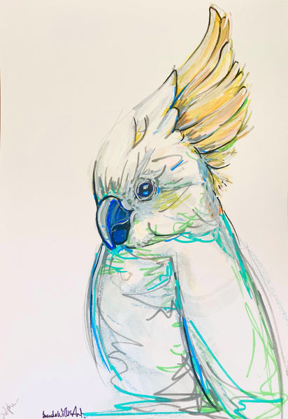 Original  Australian Cockatoo artwork A4