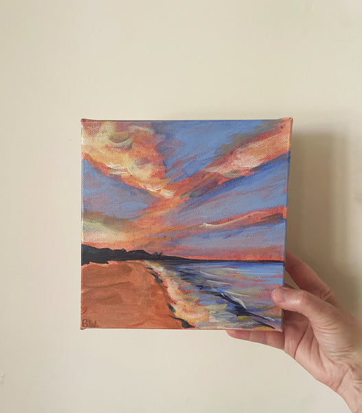 Australian sunset beach 'rich' acrylic painting