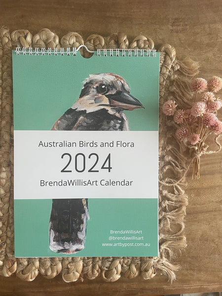 Australian birds and flowers art calendar - SAMPLES