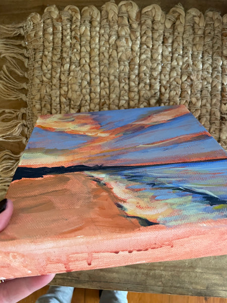 Australian sunset beach 'rich' acrylic painting