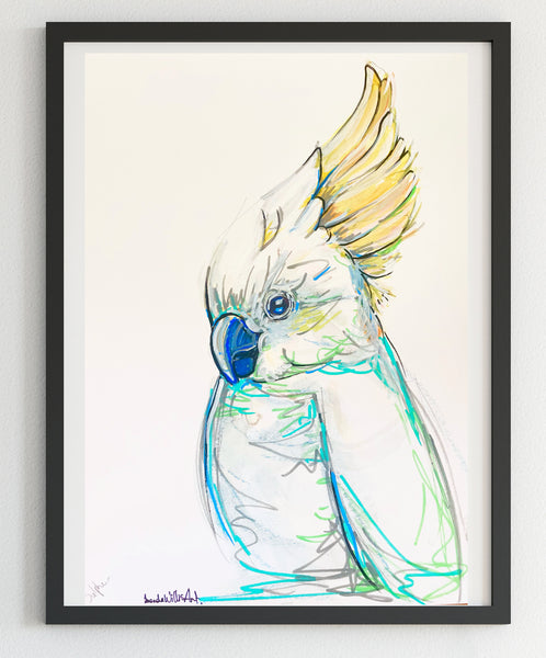 Original  Australian Cockatoo artwork A4