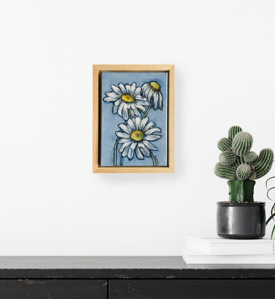 Australian Daisy mini framed acrylic painting
