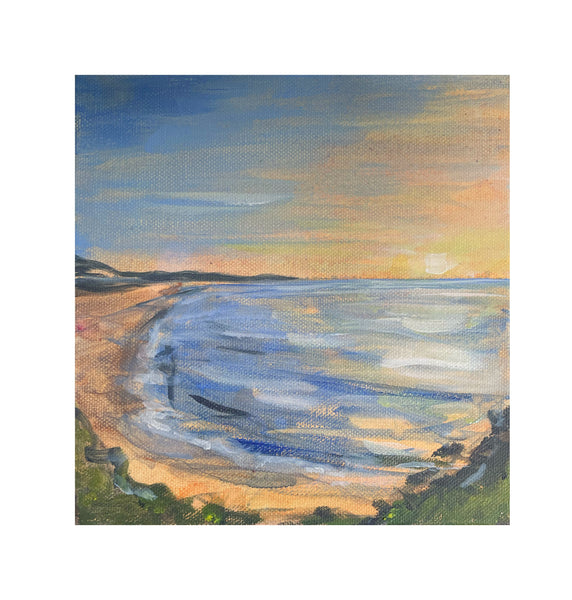 Australian sunset beach 'glow' acrylic painting