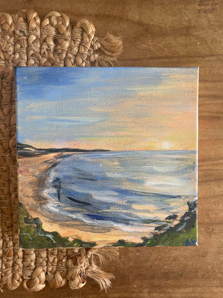 Australian sunset beach 'glow' acrylic painting