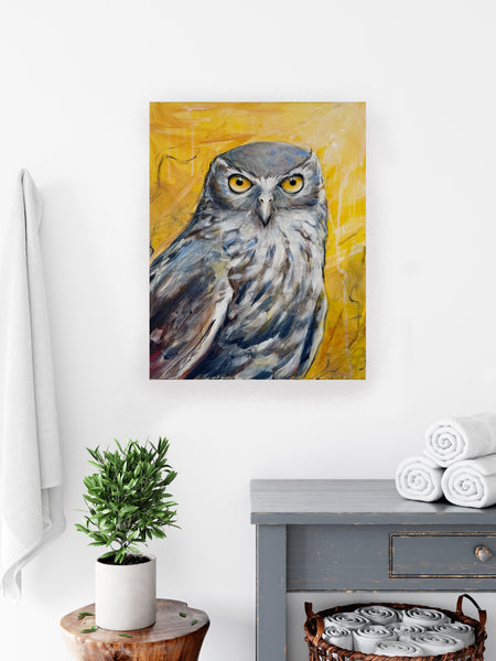 Australian Owl acrylic canvas painting. 40cm x 50cm