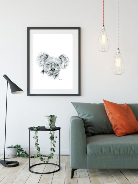 Black and white Australian Koala  print