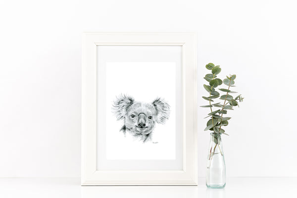 Black and white Australian Koala  print