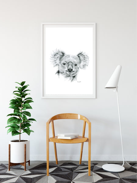Black and white Australian Koala  print