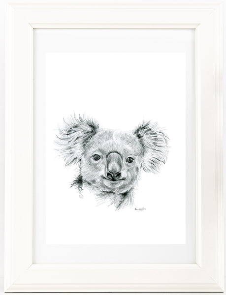 Black and white Australian Koala  print