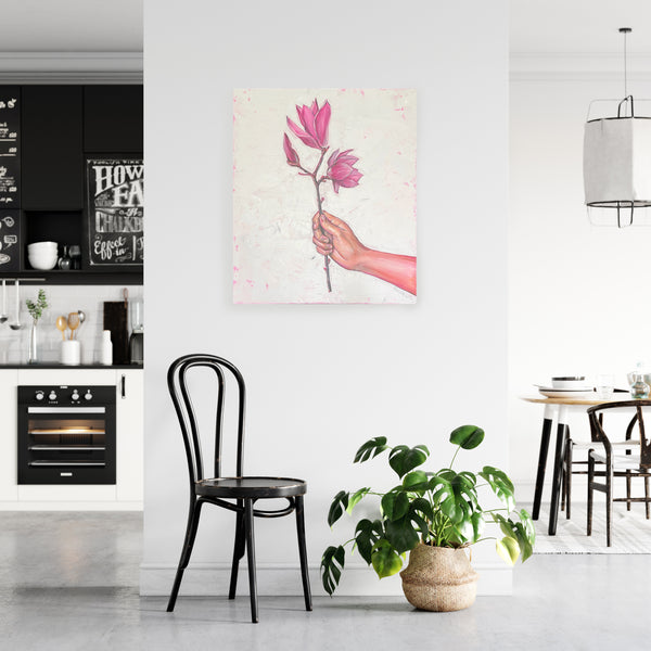 'A simple gesture' acrylic canvas painting. 51cm x 61cm