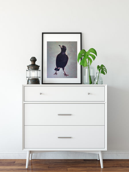 Australian Magpie 'Handsome' painting artwork print