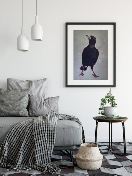 Australian Magpie 'Handsome' painting artwork print