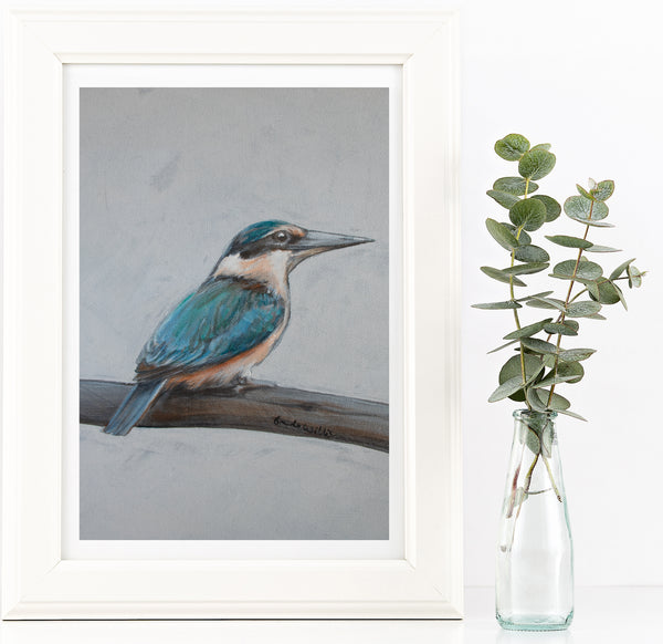 Sacred Kingfisher painting print