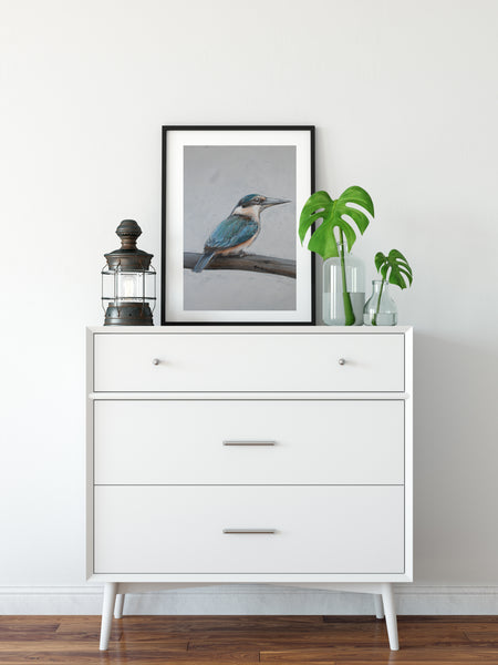 Sacred Kingfisher painting print