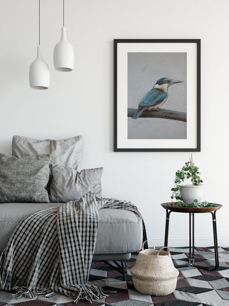 Sacred Kingfisher painting print