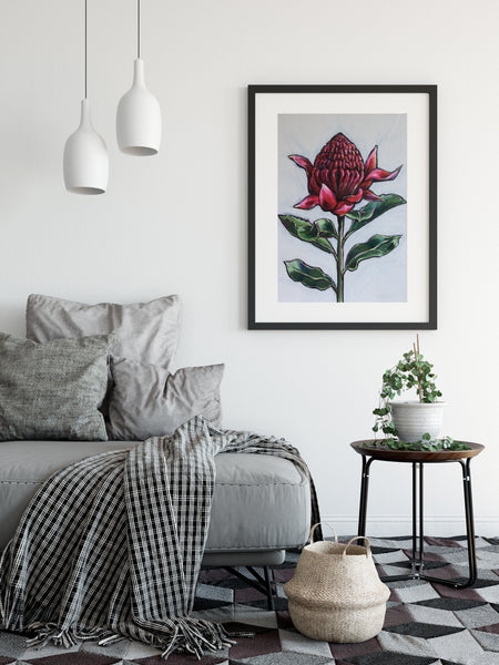Australian Waratah 'Strength' painting print