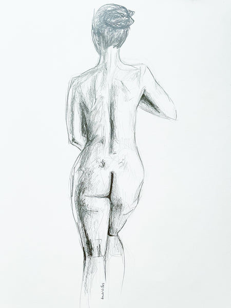 Original nude female figure painting. A3 life figure