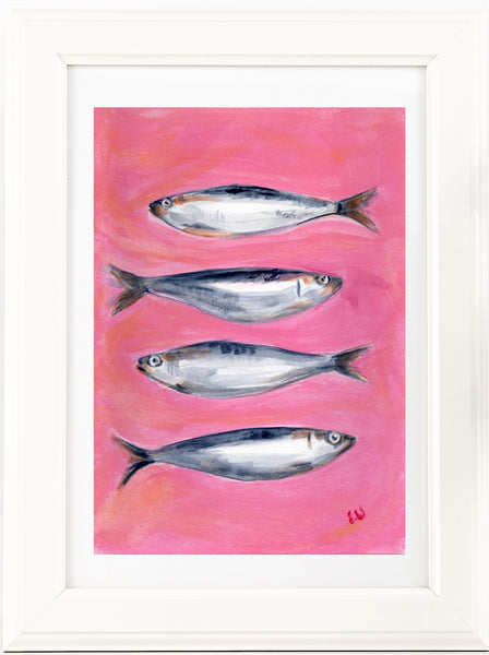 Pink Sardines painting print