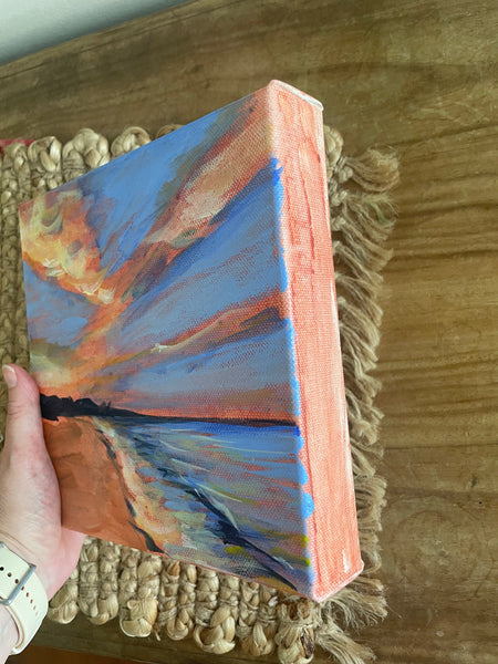 Australian sunset beach 'rich' acrylic painting