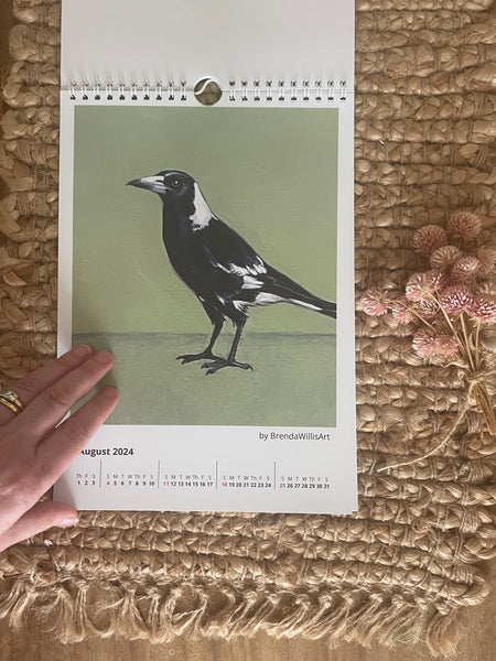 Australian birds and flowers art calendar - SAMPLES