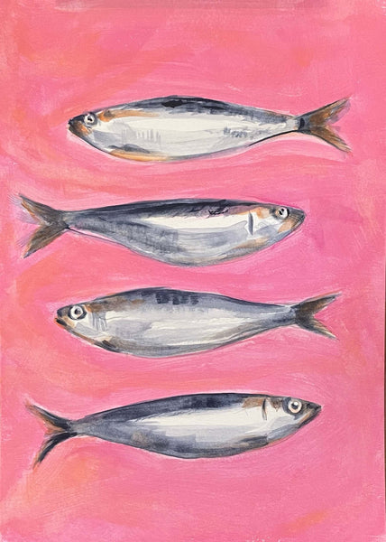 Original Sardines painting artwork A4