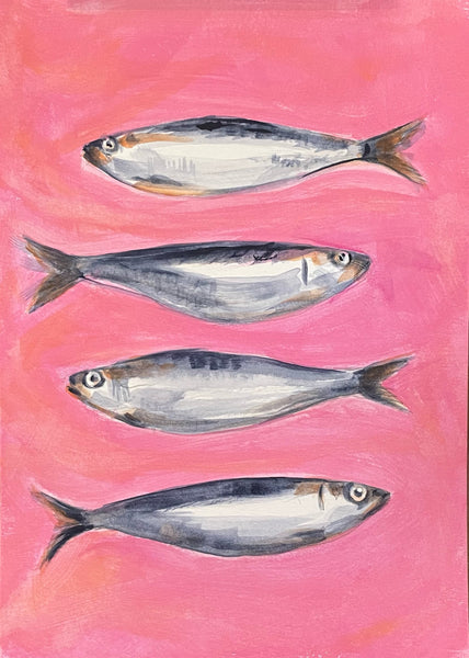 Original Sardines painting artwork A4