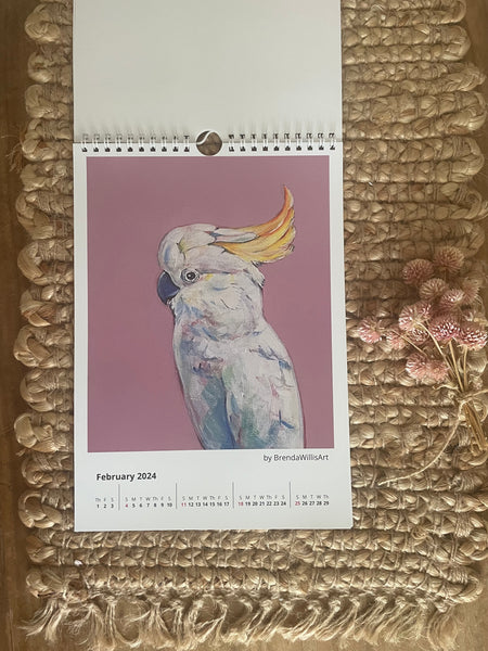 Australian birds and flowers art calendar - SAMPLES