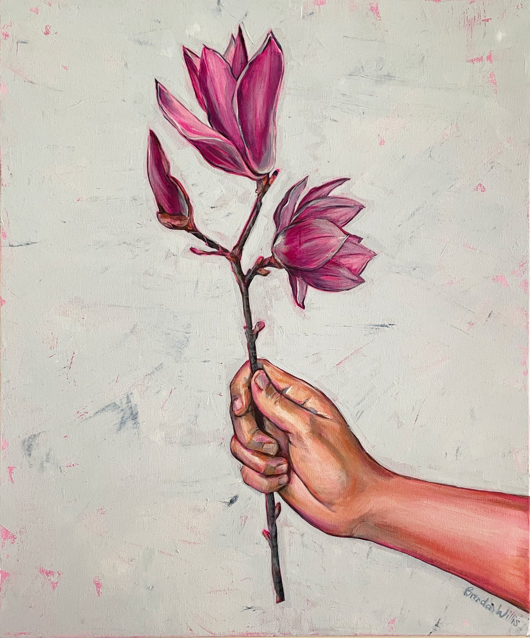 'A simple gesture' acrylic canvas painting. 51cm x 61cm