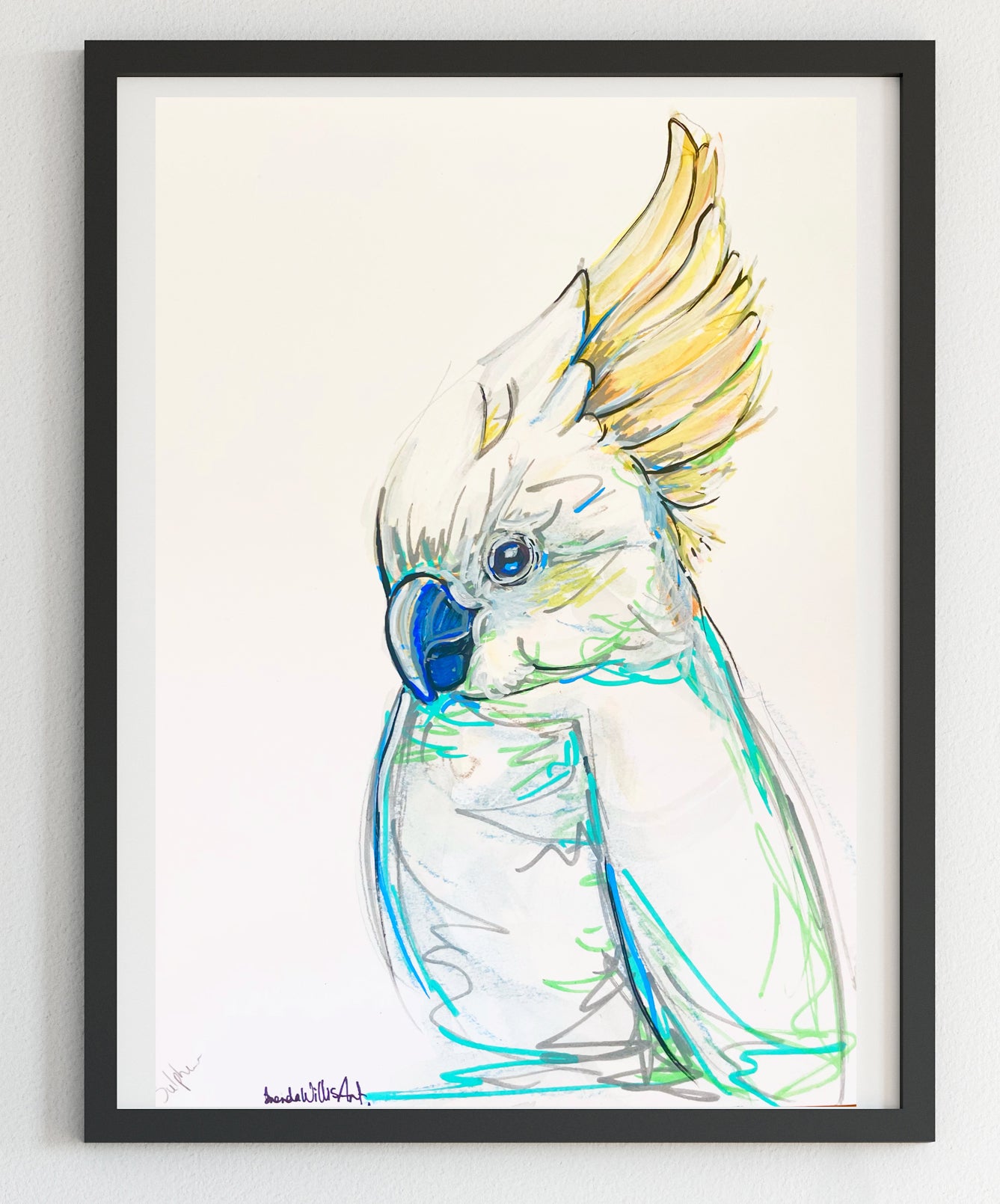 Original  Australian Cockatoo artwork A4
