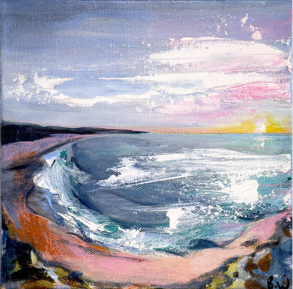 Australian sunset beach 'glow' acrylic painting