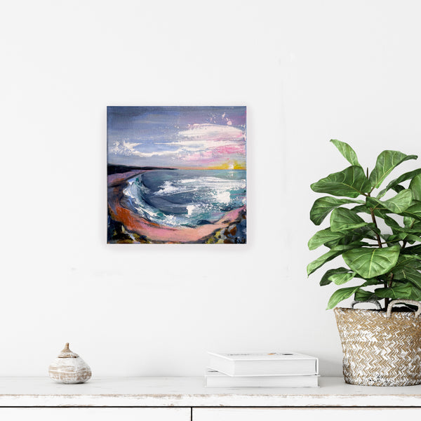 Australian sunset beach 'glow' acrylic painting
