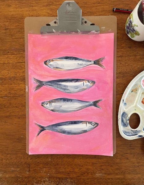Original Sardines painting artwork A4