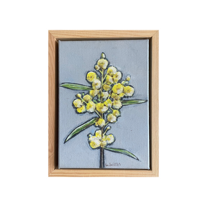 Australian Wattle mini framed acrylic painting