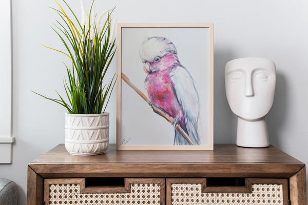 Australian Pink Galah painting A4
