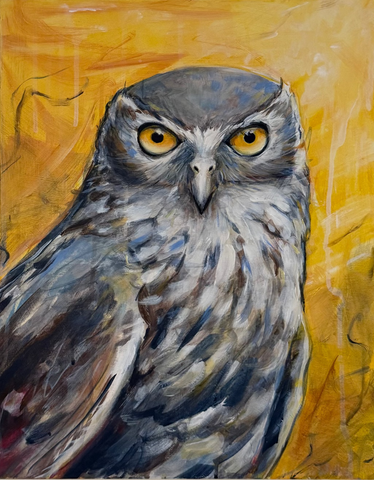 Australian Owl acrylic canvas painting. 40cm x 50cm