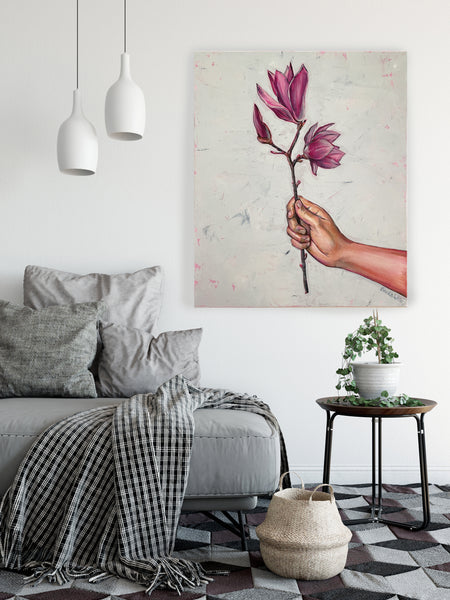 'A simple gesture' acrylic canvas painting. 51cm x 61cm