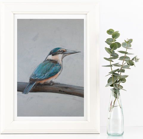 Sacred Kingfisher painting print
