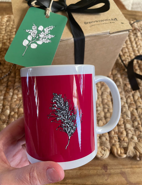 Australian red & green native flower 10 gift tag set