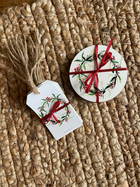 Australian native flower watercolour coasters set.