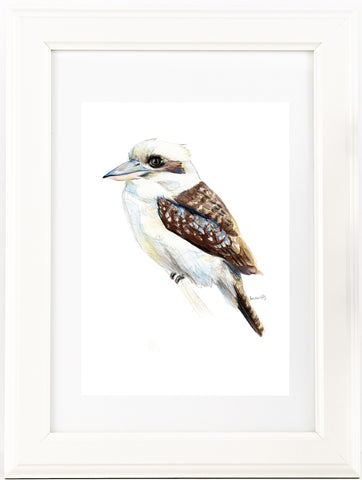 Australian native Kookaburra watercolour artwork print.
