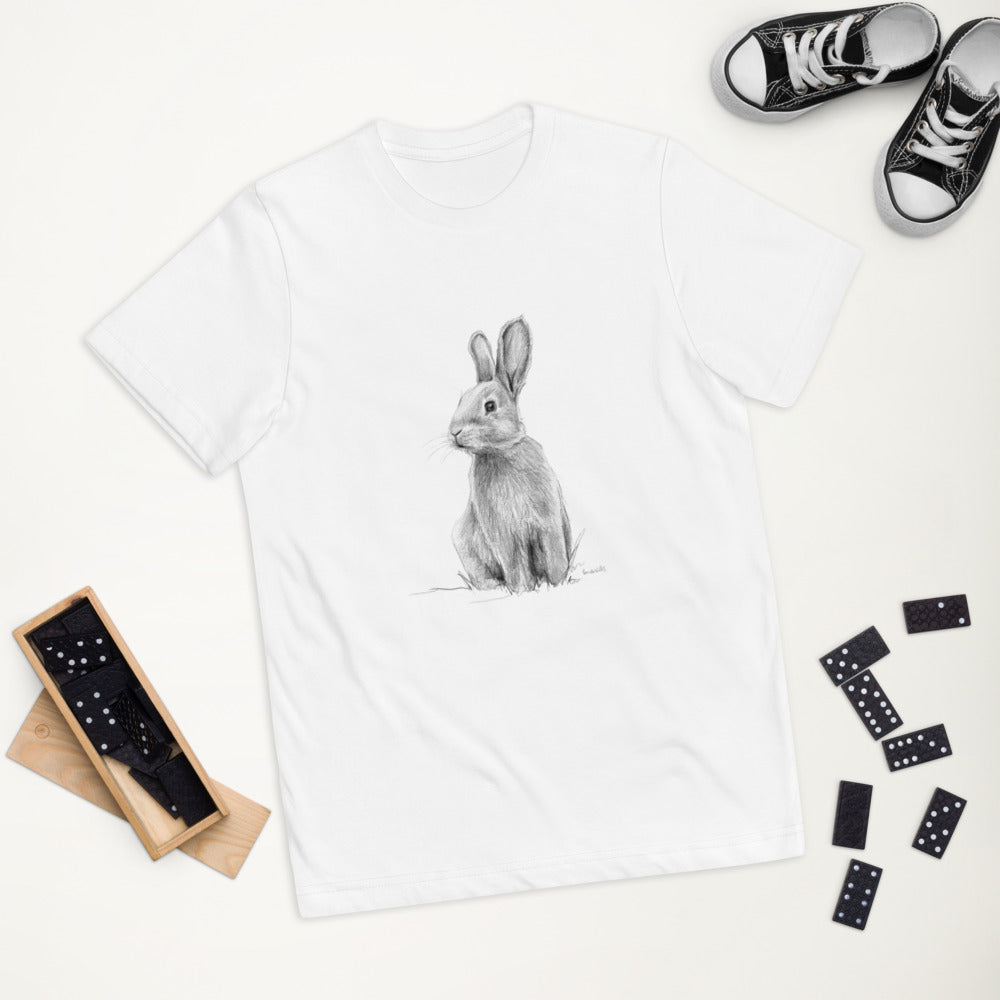 Rabbit drawing Youth jersey t-shirt